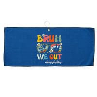 Bruh We Out Happy Last Day Of School Teacher Boy Girl Summer Large Microfiber Waffle Golf Towel