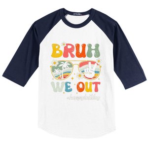 Bruh We Out Happy Last Day Of School Teacher Boy Girl Summer Baseball Sleeve Shirt