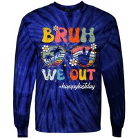 Bruh We Out Happy Last Day Of School Teacher Boy Girl Summer Tie-Dye Long Sleeve Shirt