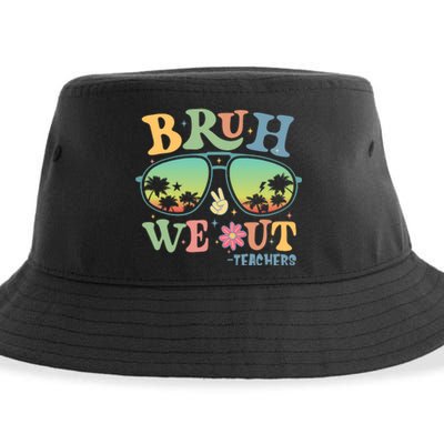 Bruh We Out Teachers Groovy Retro Happy Last Day Of School Sustainable Bucket Hat