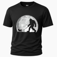 Bigfoot Walks Pug Funny Pug Funny Bigfoot Pug Lover Pug Cooling Performance Crew T-Shirt