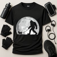 Bigfoot Walks Pug Funny Pug Funny Bigfoot Pug Lover Pug Cooling Performance Crew T-Shirt