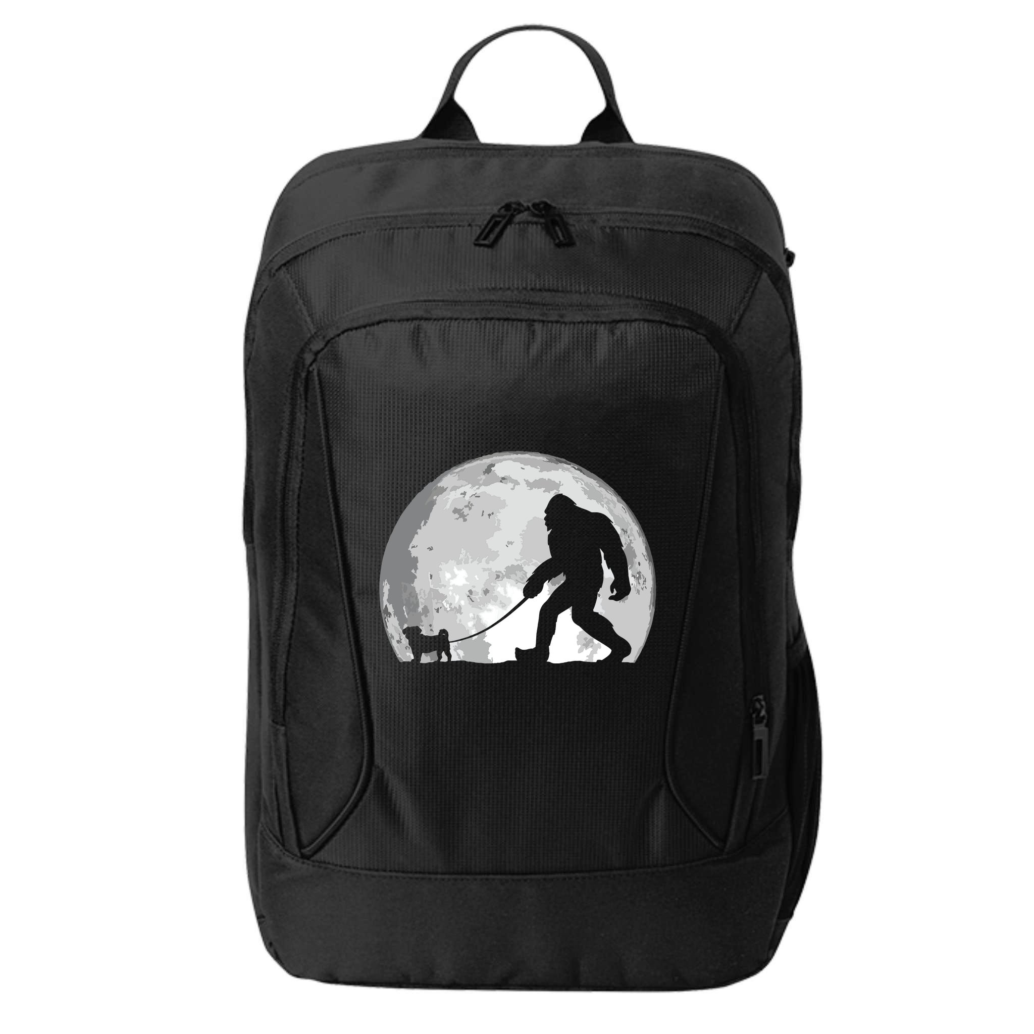 Bigfoot Walks Pug Funny Pug Funny Bigfoot Pug Lover Pug City Backpack