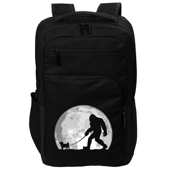 Bigfoot Walks Pug Funny Pug Funny Bigfoot Pug Lover Pug Impact Tech Backpack