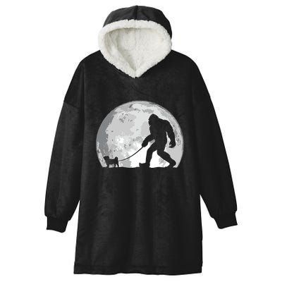 Bigfoot Walks Pug Funny Pug Funny Bigfoot Pug Lover Pug Hooded Wearable Blanket