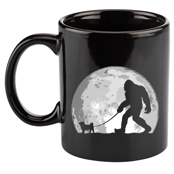 Bigfoot Walks Pug Funny Pug Funny Bigfoot Pug Lover Pug 11oz C Handle Ceramic Mug