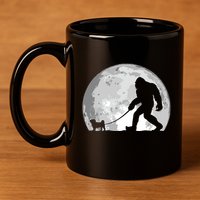 Bigfoot Walks Pug Funny Pug Funny Bigfoot Pug Lover Pug 11oz C Handle Ceramic Mug