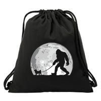 Bigfoot Walks Pug Funny Pug Funny Bigfoot Pug Lover Pug Drawstring Bag