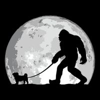 Bigfoot Walks Pug Funny Pug Funny Bigfoot Pug Lover Pug Drawstring Bag