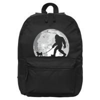 Bigfoot Walks Pug Funny Pug Funny Bigfoot Pug Lover Pug 16 in Basic Backpack