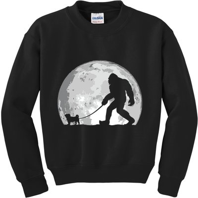 Bigfoot Walks Pug Funny Pug Funny Bigfoot Pug Lover Pug Kids Sweatshirt