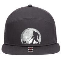 Bigfoot Walks Pug Funny Pug Funny Bigfoot Pug Lover Pug 7 Panel Mesh Trucker Snapback Hat