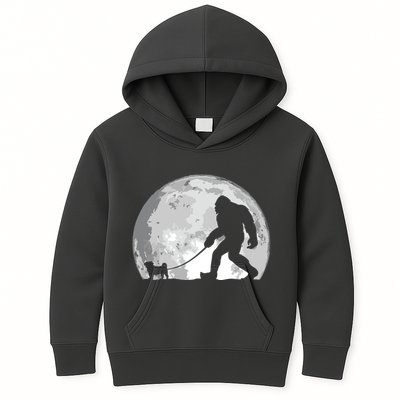 Bigfoot Walks Pug Funny Pug Funny Bigfoot Pug Lover Pug Kids Hoodie