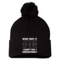 Basketball What Part Of Don't You Understand Funny quote Pom Pom 12in Knit Beanie