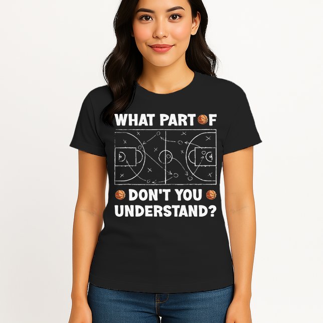Basketball What Part Of Don't You Understand Funny quote Womens T-Shirt