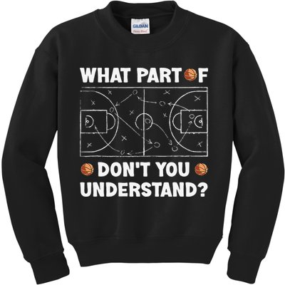 Basketball What Part Of Don't You Understand Funny quote Kids Sweatshirt