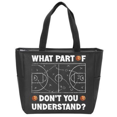 Basketball What Part Of Don't You Understand Funny quote Zip Tote Bag