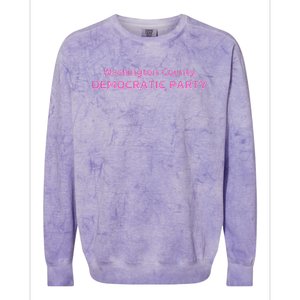 Blue Wave Party Washington County Democratic Party 2024 Colorblast Crewneck Sweatshirt