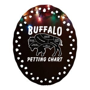 Buffalo Wildlife Petting Chart for Bison Lovers Ceramic Oval Ornament