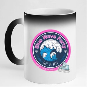 Blue Wave Party Washington County Democratic Party 2024 11oz Black Color Changing Mug