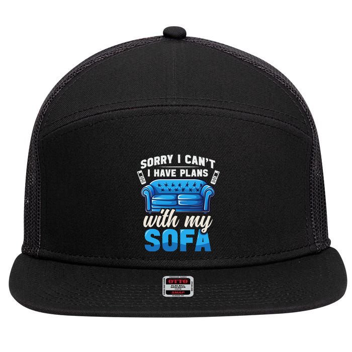 Binge Watching Plans With My Sofa Watching Tv Series 7 Panel Mesh Trucker Snapback Hat