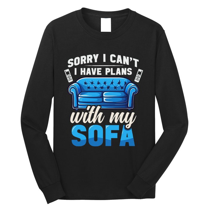 Binge Watching Plans With My Sofa Watching Tv Series Long Sleeve Shirt