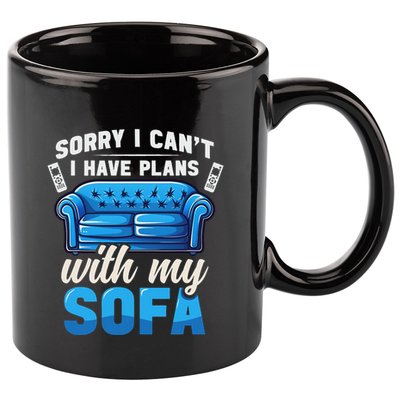 Binge Watching Plans With My Sofa Watching Tv Series 11oz C Handle Ceramic Mug