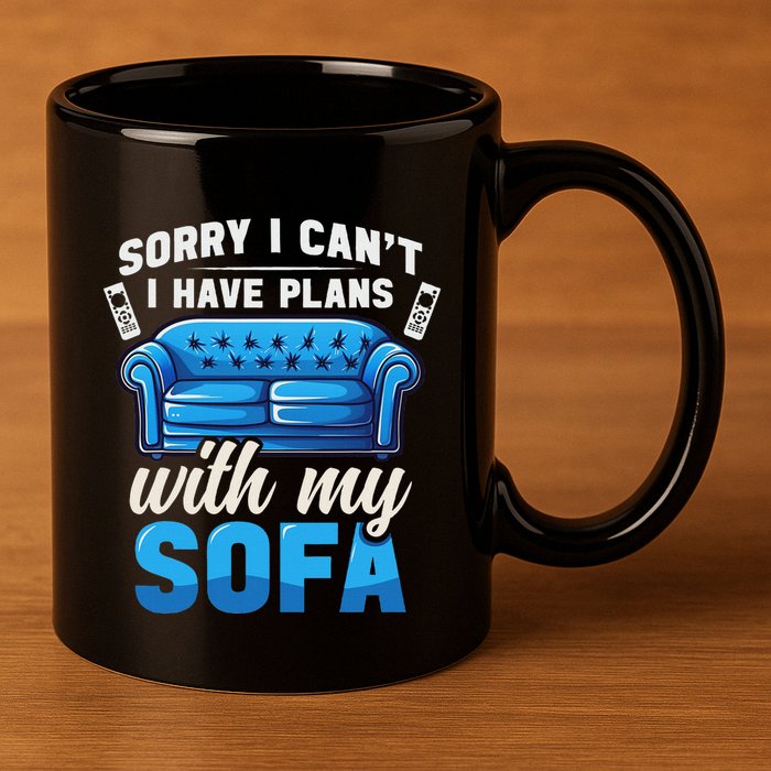 Binge Watching Plans With My Sofa Watching Tv Series 11oz C Handle Ceramic Mug