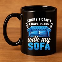 Binge Watching Plans With My Sofa Watching Tv Series 11oz C Handle Ceramic Mug