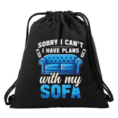 Binge Watching Plans With My Sofa Watching Tv Series Drawstring Bag