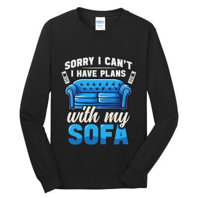 Binge Watching Plans With My Sofa Watching Tv Series Tall Long Sleeve T-Shirt