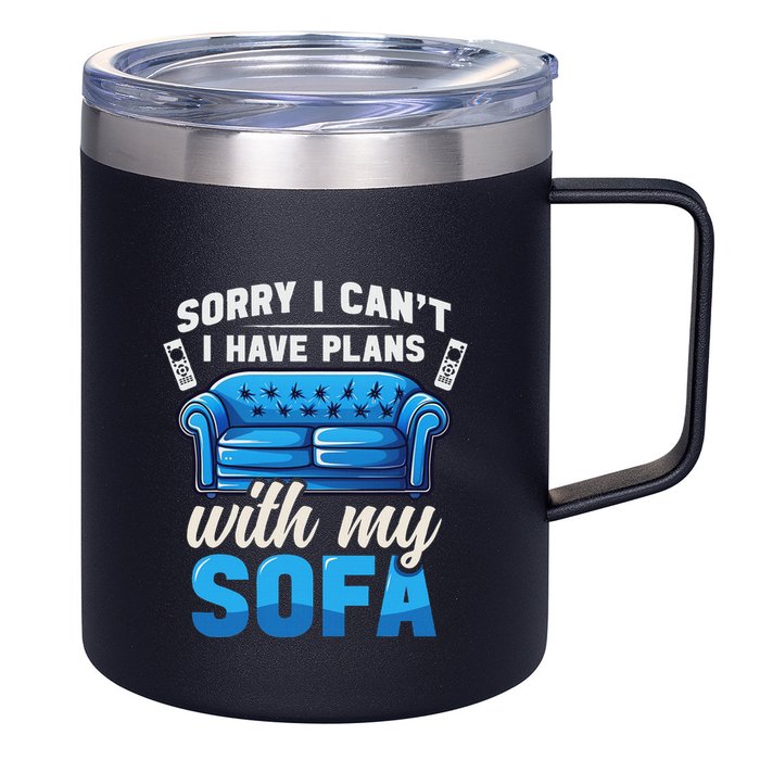 Binge Watching Plans With My Sofa Watching Tv Series 12oz Stainless Steel Coffee Mug