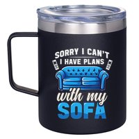 Binge Watching Plans With My Sofa Watching Tv Series 12oz Stainless Steel Coffee Mug