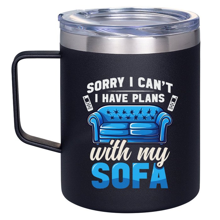 Binge Watching Plans With My Sofa Watching Tv Series 12oz Stainless Steel Coffee Mug