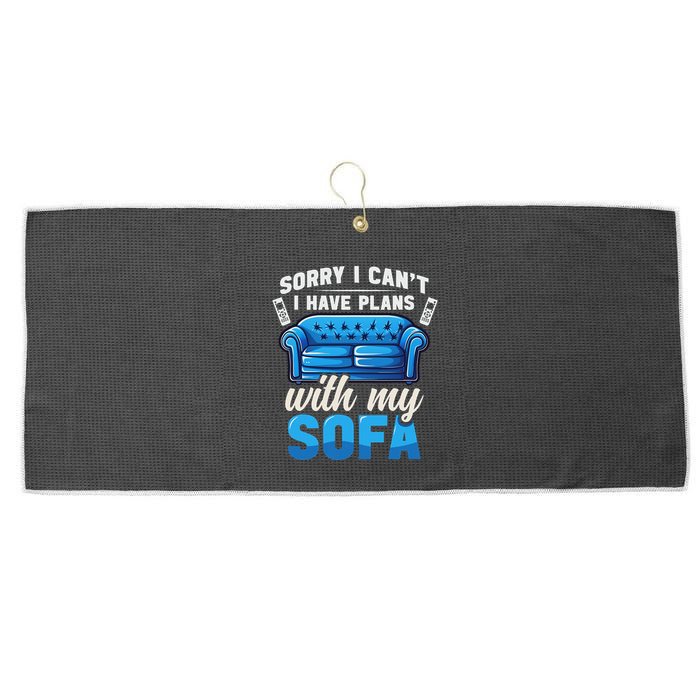 Binge Watching Plans With My Sofa Watching Tv Series Large Microfiber Waffle Golf Towel