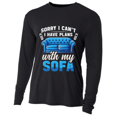 Binge Watching Plans With My Sofa Watching Tv Series Cooling Performance Long Sleeve Crew