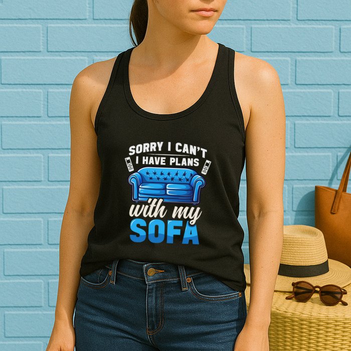 Binge Watching Plans With My Sofa Watching Tv Series Womens Tank Top