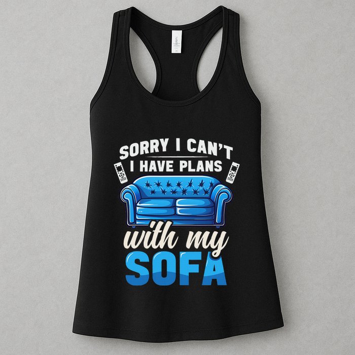 Binge Watching Plans With My Sofa Watching Tv Series Womens Tank Top