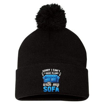 Binge Watching Plans With My Sofa Watching Tv Series Pom Pom 12in Knit Beanie