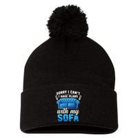 Binge Watching Plans With My Sofa Watching Tv Series Pom Pom 12in Knit Beanie