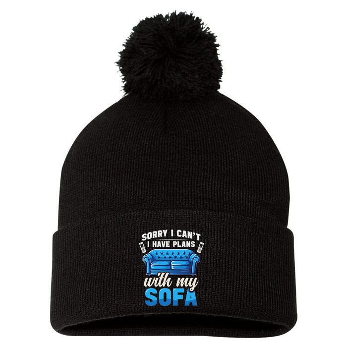 Binge Watching Plans With My Sofa Watching Tv Series Pom Pom 12in Knit Beanie
