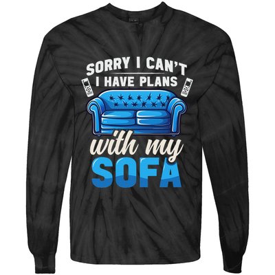 Binge Watching Plans With My Sofa Watching Tv Series Tie-Dye Long Sleeve Shirt
