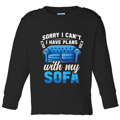 Binge Watching Plans With My Sofa Watching Tv Series Toddler Long Sleeve Shirt