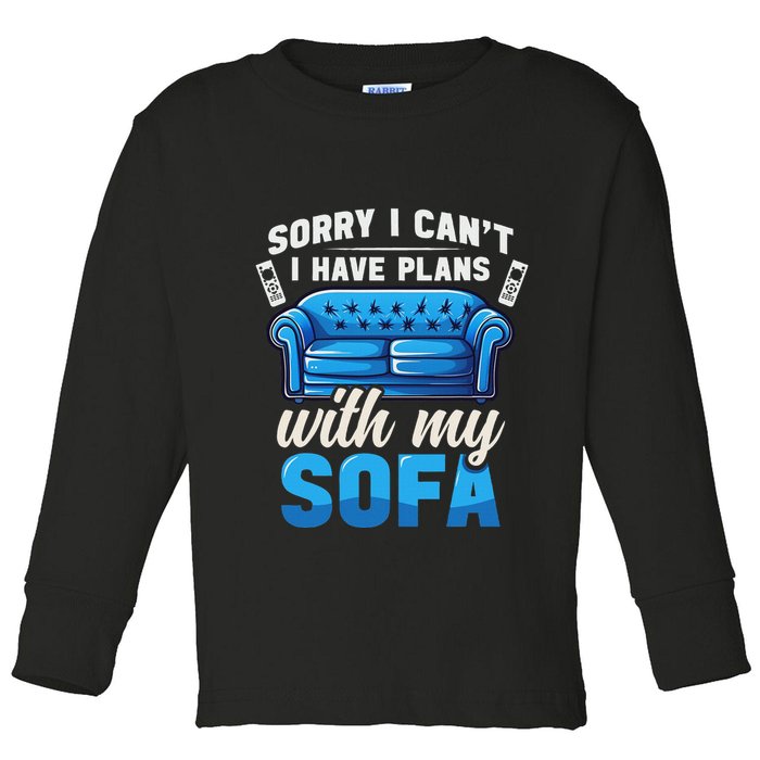 Binge Watching Plans With My Sofa Watching Tv Series Toddler Long Sleeve Shirt