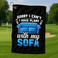 Binge Watching Plans With My Sofa Watching Tv Series Golf Towel