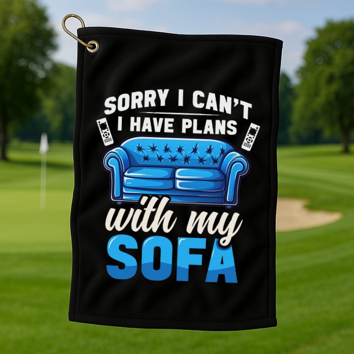 Binge Watching Plans With My Sofa Watching Tv Series Golf Towel