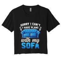 Binge Watching Plans With My Sofa Watching Tv Series Crop Top