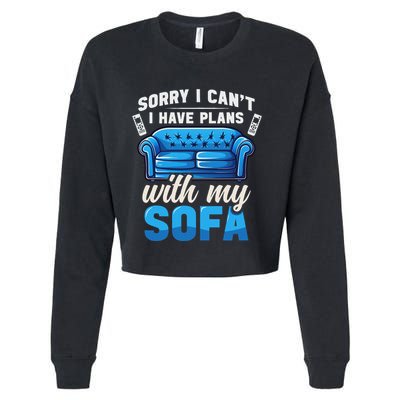 Binge Watching Plans With My Sofa Watching Tv Series Cropped Pullover Crew