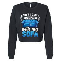 Binge Watching Plans With My Sofa Watching Tv Series Cropped Pullover Crew
