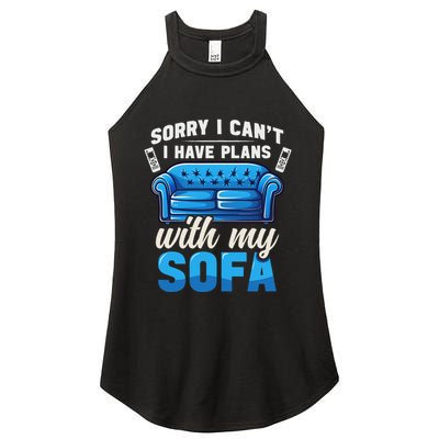 Binge Watching Plans With My Sofa Watching Tv Series Women's Perfect Tri Rocker Tank